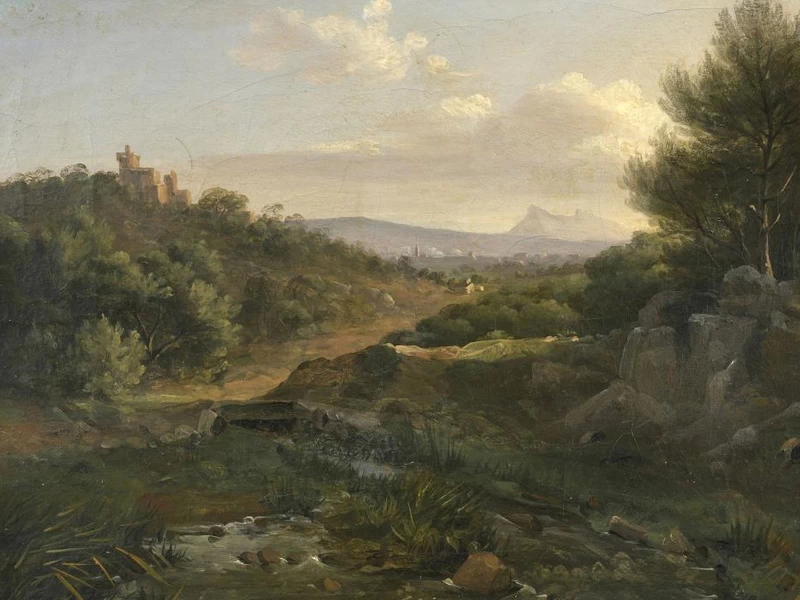 1756-Jean-Antoine Constantin - Paesaggio della zona intorno ad Aix-en-Provence - attribuito